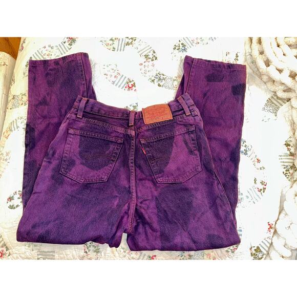 VINTAGE PURPLE LEVI'S 5O1 JEANS BOHO CLASSIC - Picture 6 of 9